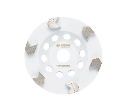 125mm (5") 6 Segment 16# Arrow Cup Wheel, Soft Bond, 22.23mm Centre
