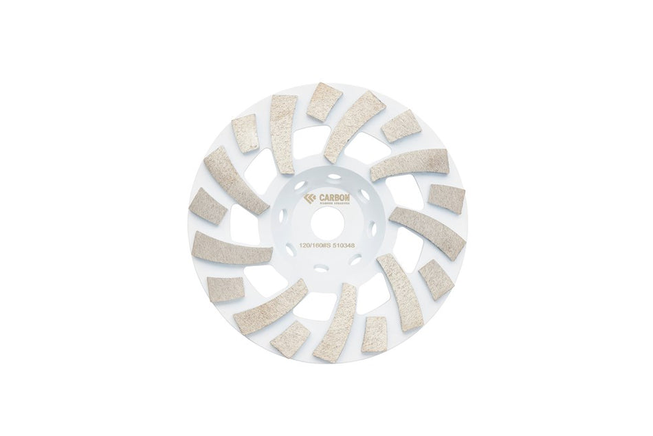 7" Hurricane Fine 120/160# Cup Wheel, Soft Bond, 22.23mm Centre