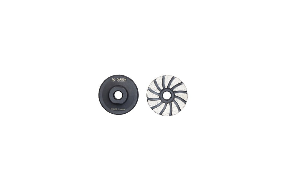 M14 60mm Diameter Cup Wheel, Continuous Face, Coarse Grit, M14 Thread