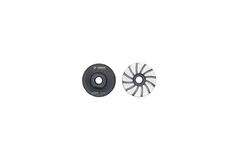 M14 60mm Diameter Cup Wheel, Continuous Face, Fine Grit, M14 Thread